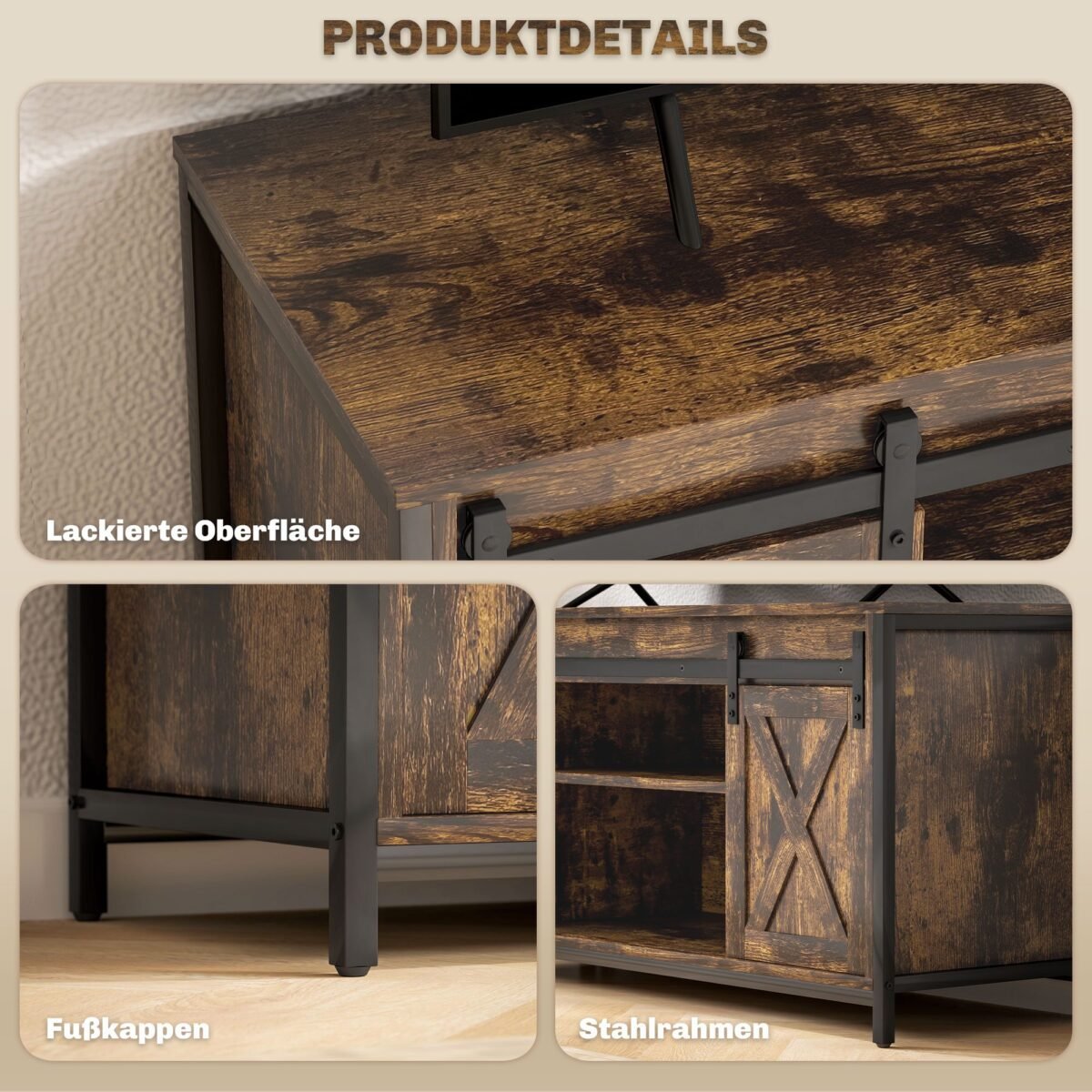 Pramoninio dizaino žema TV spintelė iki 60 colių televizoriams