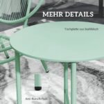 Poliratano 3 dalių lauko bistro komplektas su kriauklės formos kėdėmis