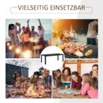 Atsparus oro sąlygoms lauko valgomojo stalas su medžio imitacijos WPC stalviršiu, 190x84,5x72 cm