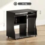 Kompiuterinis stalas su ratukais ir lentynomis