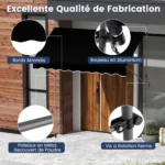 Reguliuojamo aukščio markizė su rankena 300 cm (Juoda)