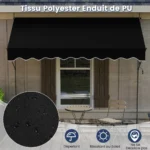 Reguliuojamo aukščio markizė su rankena 300 cm (Juoda)