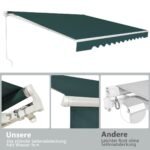 Išskleidžiama balkono markizė 4 x 2.5 m (Žalia)