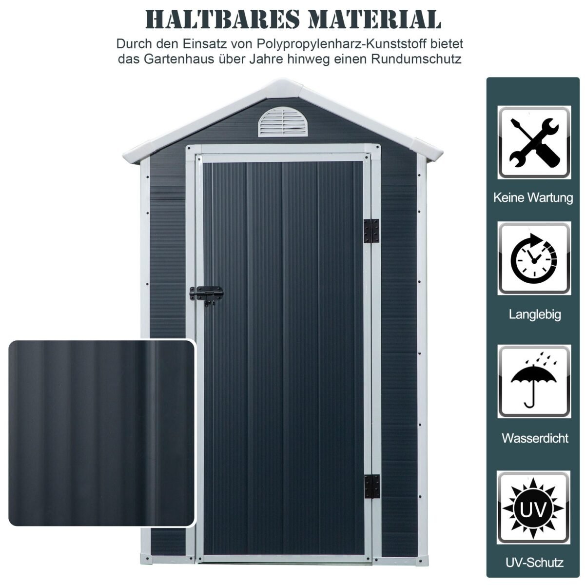 Plastikinis sodo sandėliukas su ventiliacija