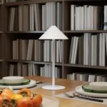 2 įkraunamos LED stalinės lempos su jutikliniu valdymu ir reguliuojama šviesos spalva bei intensyvumu