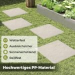 Sodo takelių akmenys 8 vnt. 39 5x39 5 cm polipropileno takelių plokštės (Smėlio)