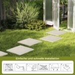 Sodo takelių akmenys 8 vnt. 39 5x39 5 cm polipropileno takelių plokštės (Smėlio)