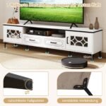 TV spintelė su dviem stalčiais ir dviem durelėmis (Balta)