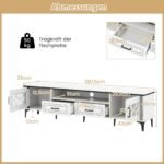 TV spintelė su dviem stalčiais ir dviem durelėmis (Balta)