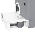 Kačių tualetas su ištraukiamu padėklu ir dvejomis angomis