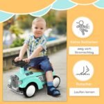 Vaikams skirtas paspiriamasis automobilis su slėptu skyriumi ir apsauga nuo apvirtimo