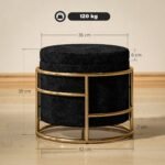 Aptrauktas aksomu pufas su daiktadėže