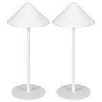 2 įkraunamos LED stalinės lempos su jutikliniu valdymu ir reguliuojama šviesos spalva bei intensyvumu