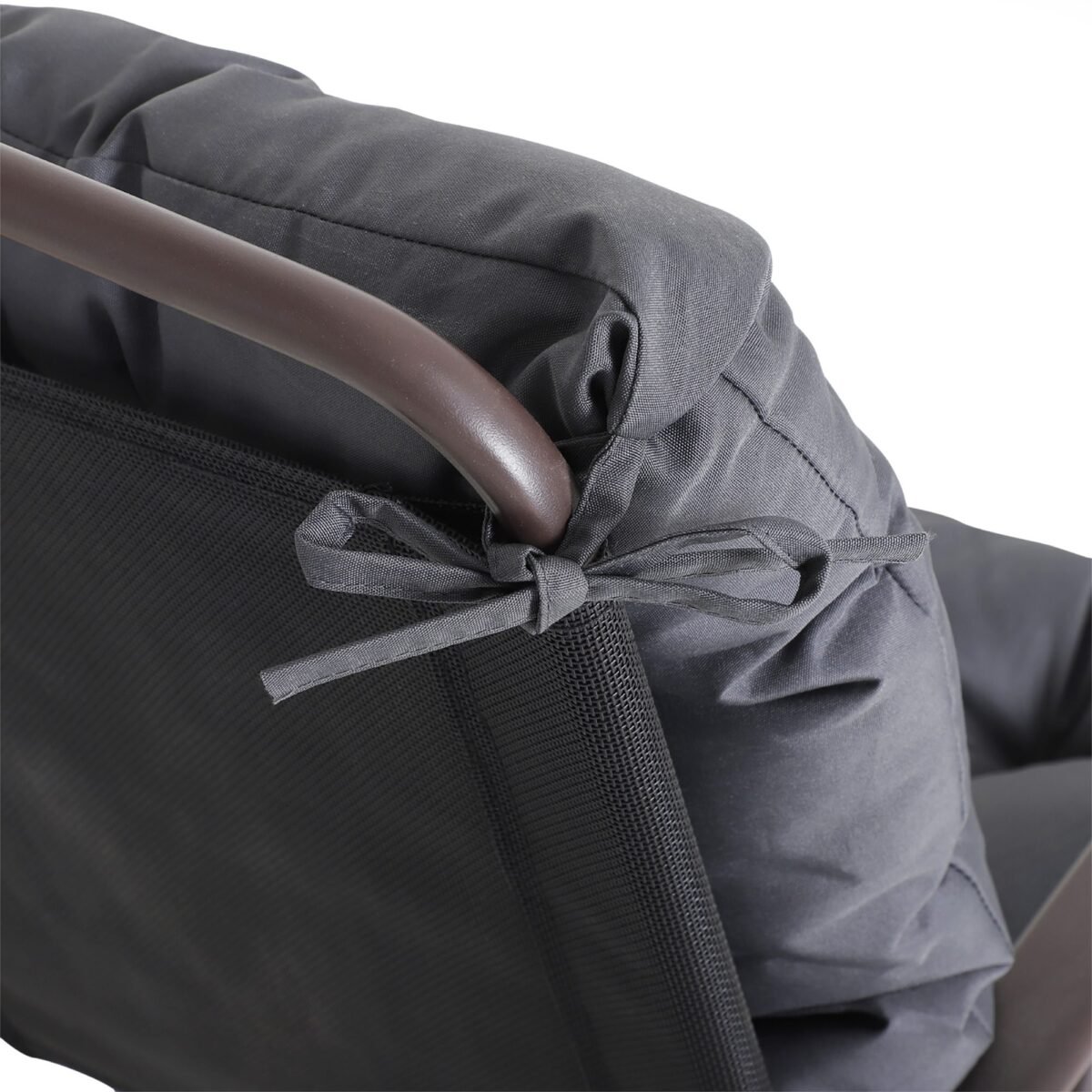 2 kėdžių pagalvėlės su atlošu, 8 cm storio, su tvirtinimo juostelėmis