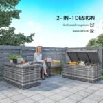 Poliratano sodo daiktadėžė 380 l su staliuko funkcija