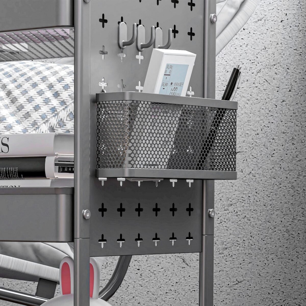 Daugiafunkcis vežimėlis su trimis lentynomis ir ratukais