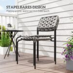 Poliratano lauko baldų komplektas 2 asmenims su sukraunamomis kėdėmis