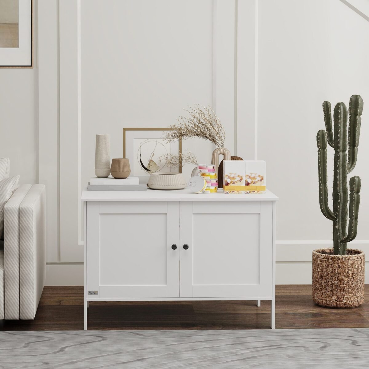 Uždaras kačių tualeto staliukas su skyriumi ir anga didelėms katėms, 80 x 51 x 54 cm