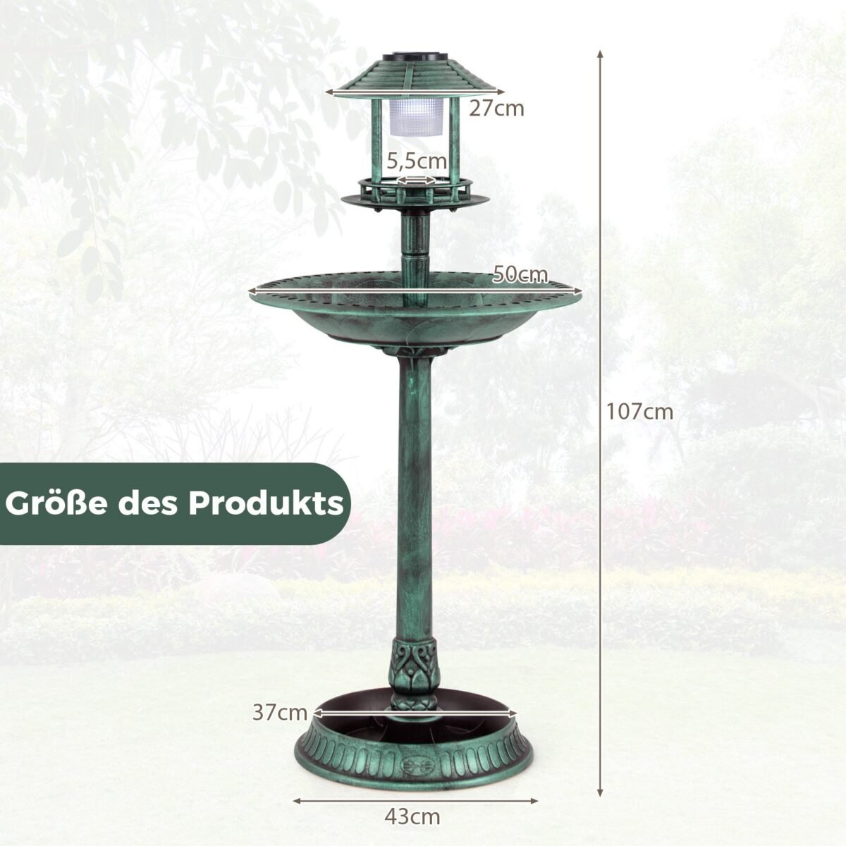 Vandens telkinys su saulės šviesa ir gėlių vazonais (Žalia)