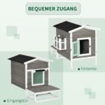 Namelių katėms su terasa ir balkonu, 115 x 66,5 x 74,7 cm