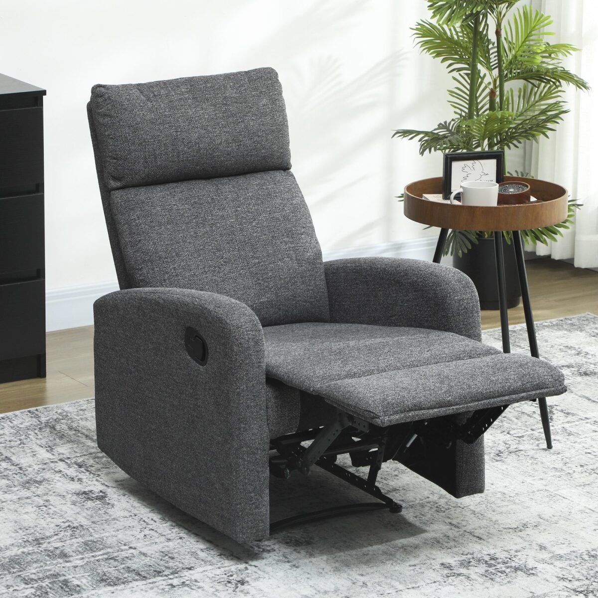 Audiniu aptrauktas reglaineris su reguliuojamu atlošu ir kojų atrama