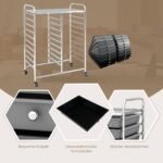 Mobilus stalčių vežimėlis su 20 stalčių ir metaliniu rėmu (Įvairių spalvų juoda)