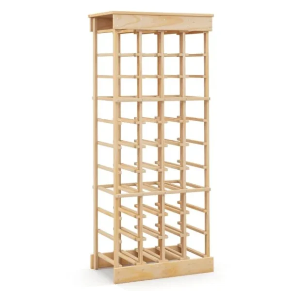 Medinis vyno stovas 40 buteliams su sustiprintomis skersinėmis atramomis (Natūrali)