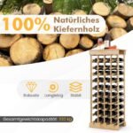 Medinis vyno stovas 40 buteliams su sustiprintomis skersinėmis atramomis (Natūrali)