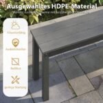 Tvirtas 3 vietų sodo suoliukas be atlošo 140 cm (Pilka)