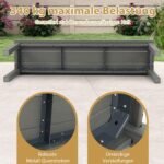 Tvirtas 3 vietų sodo suoliukas be atlošo 140 cm (Pilka)