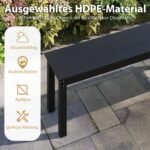 3 vietų sodo suoliukas be atlošo 140 cm (Juoda)