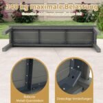 3 vietų sodo suoliukas be atlošo 140 cm (Juoda)