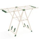 Sulankstoma drabužių džiovykla su sparnais ir batų lentynomis (Smėlio)