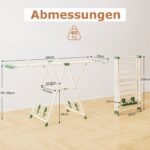 Sulankstomas drabužių džiovintuvas su sparnais ir papildomomis lentynomis (Smėlio)