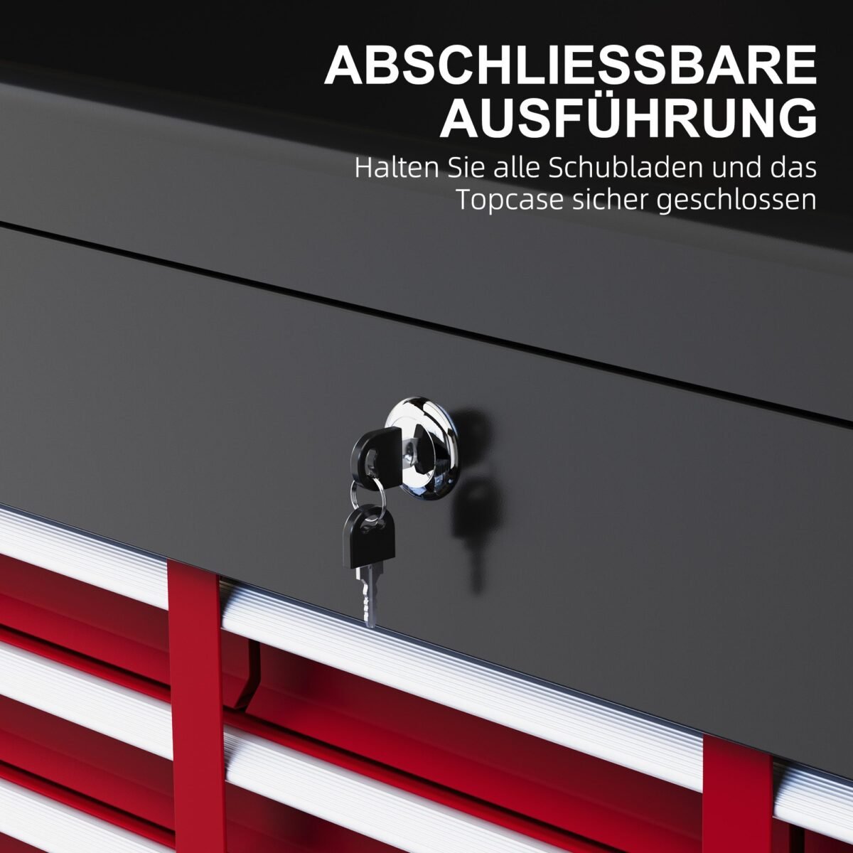 Užrakinama įrankių spintelė su 6 stalčiais