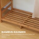 Bambukinio rūbų kabyklos stovo su lentynomis