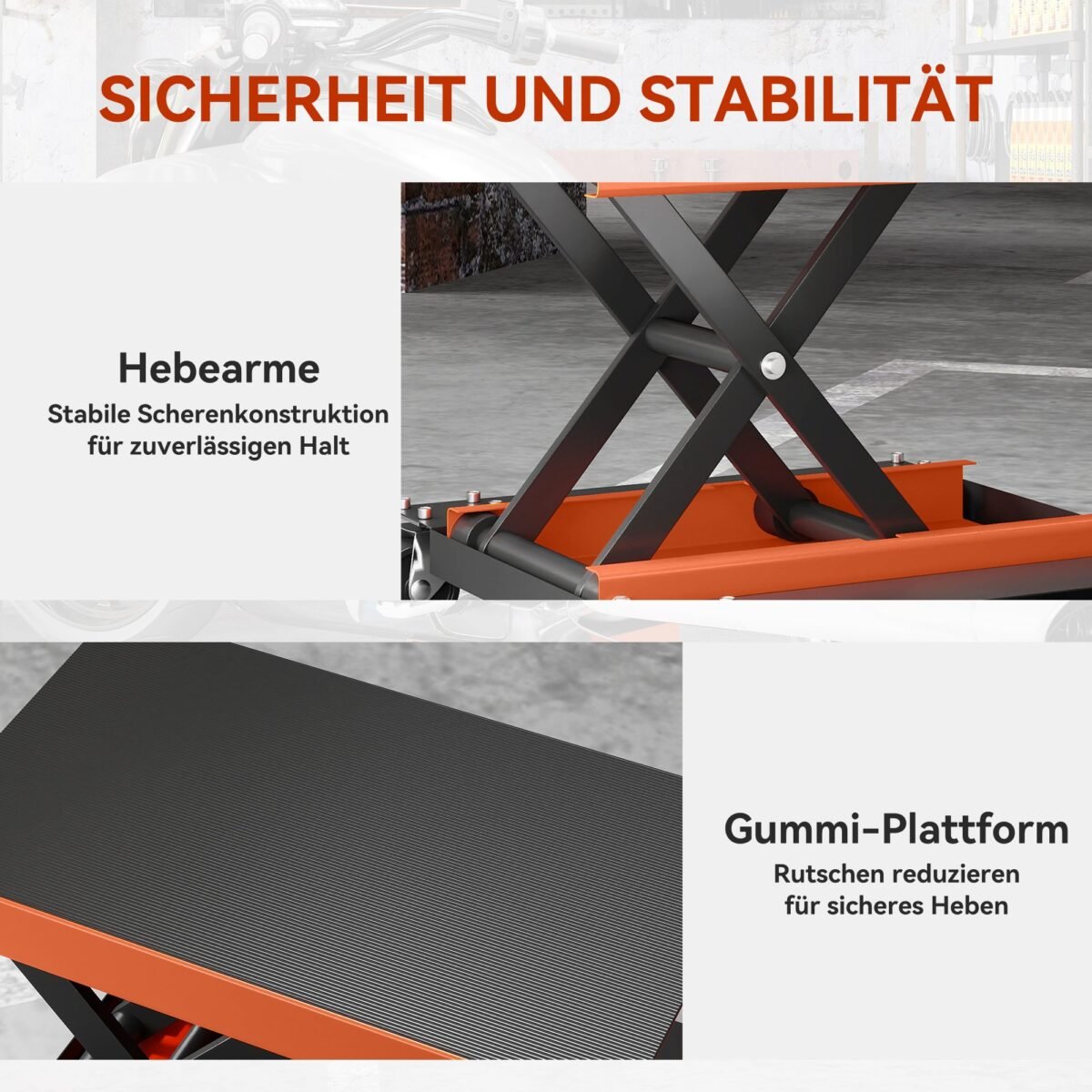 Motociklo keltuvas 500 kg keliamosios galios reguliuojamo 13,5–39 cm aukščio