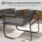 Sodo baldų komplektas: dvivietė sofa ir 2 krėslai su kvėpuojančiu audiniu, staliukas su stiklo stalviršiu