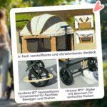 Sulankstomas gyvūnų vežimėlis šunims ir katėms iki 30 kg