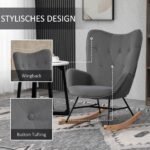 Sūpuojamas krėslas su dygsniuotu imitacinio velveto apmušalu