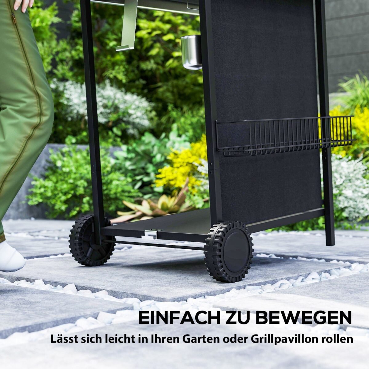 Mobilioji dujinė kepsninė su 3 degikliais ir šonine virykle