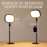 LED stalinė lempa su telefono laikikliu ir reguliuojamu aukščiu