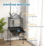 Mobilus paukščių narvas su dugno skyriumi ir ratukais