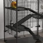 4 aukštų hamsterio narvelis su grūdinto stiklo dugnu