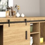 200 cm stumdomų durų furnitūros komplektas vienoms medinėms durims