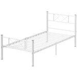 Viengulės lovos rėmas su aukštu galvūgaliu ir erdve daiktams po lova