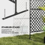 Lauko erdvės daliklis su grotelėmis, metalinis atitvaras, 122x45x198 cm