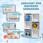 Vaikų laikymo spintelė su 6 skyriais, 3 stalčiais ir apsauga nuo apvirtimo