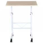 Reguliuojamo aukščio C formos šoninis staliukas su ratukais