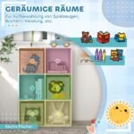 Vaikų laikymo spintelė su 6 skyriais, 3 stalčiais ir apsauga nuo apvirtimo